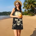 thumbnail image 5 of Kuqiui Gothic Winged Skull for Women's Sleeveless A-Line Dress with Pockets, Casual Knee Length Loose Tank Dress for Summer, 5 of 6
