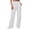 White, variant on Womens Sweatpants Daily Elastic Waist Pockets Straight Solid Color Casual Pants Loose Pockets Long Trousers Pants