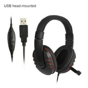 Leather USB Wired Stereo Micphone Headphone Mic Headset for Sony PS3 PS4 PC Game