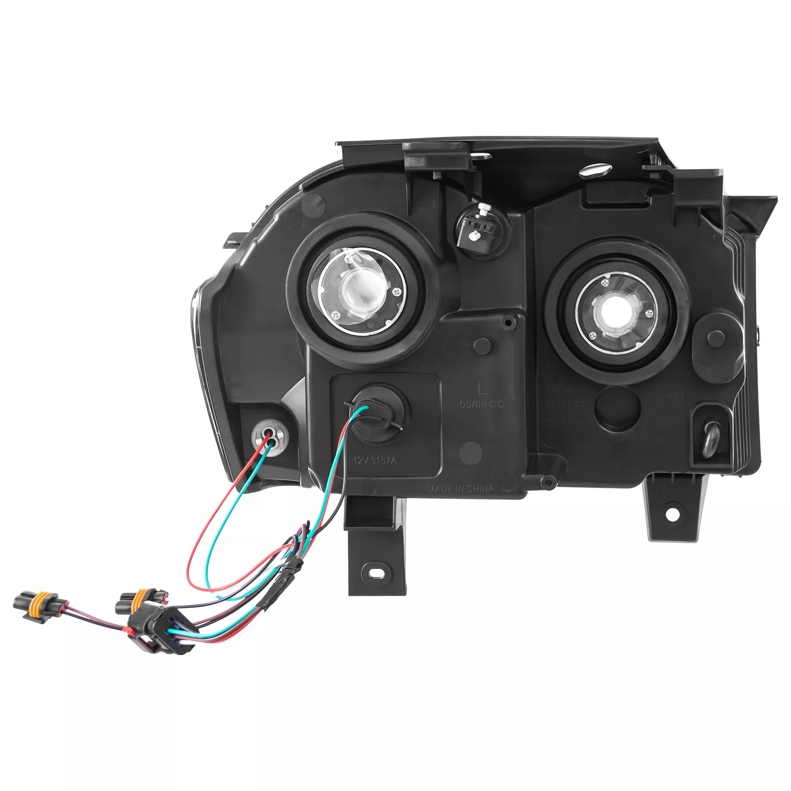 MOSTPLUS Pair Chrome Front Headlights Assembly for 2005-2007 Jeep Grand Cherokee Left & Right