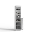 thumbnail image 4 of 100% Solid Wood 16.5" Bathroom Storage Cabinet with Clear Glass Doors and Adjustable Shelves, 4 of 5
