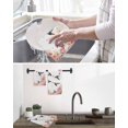 thumbnail image 5 of Pink Flower Kitchen Dish Towels for Drying Dishes Set of 2, Spring Floral Butterflies Birds Farmhouse Waffle Weave Microfiber Hand Tea Bathroom Towels Quick Dry & Absorbent Towel 15.7x23.6, 5 of 7