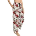 thumbnail image 2 of Xecao Rose Flowers Women's Straight Lounge Pajama Pants: The Epitome of Relaxed Sleepwear, 2 of 9