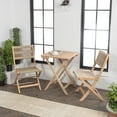 thumbnail image 2 of Javea Modern Coastal 3-Piece Acacia Wood Outdoor Folding Bistro Set, Cream/Light Teak, 2 of 9