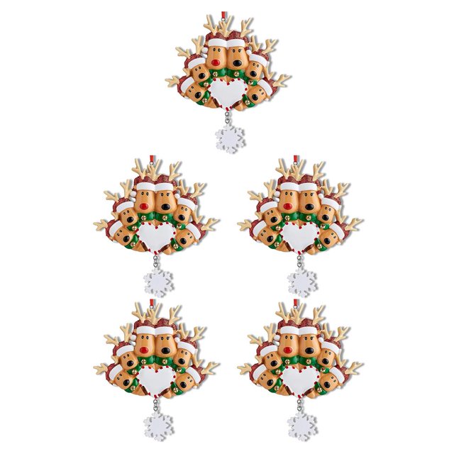 Yuarrent Colgante de árbol de Navidad adorno de resina Claus ancianos arte de Navidad juguete colgante decoración de jardín regalo de No.05 5Conjunto