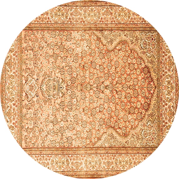Ahgly Company Indoor Round Persian Orange Traditional Area Rugs, 4' Round