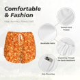 thumbnail image 6 of Picia Orange Glitter Pattern Women's 2 in 1 Athletic Running Shorts High Waisted Workout Casual Gym Sweat Shorts with Comfy Liner Zipper Pockets-XX-Large, 6 of 9