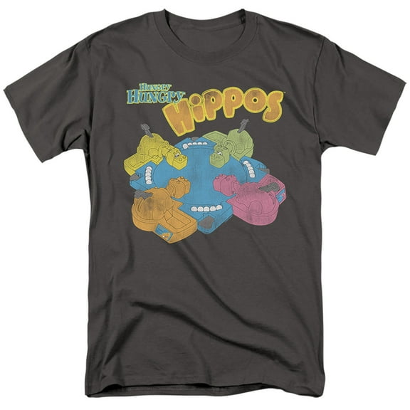 Hungry Hungry Hippos Ready To Play S/S Adult 18/1 T-Shirt Charcoal