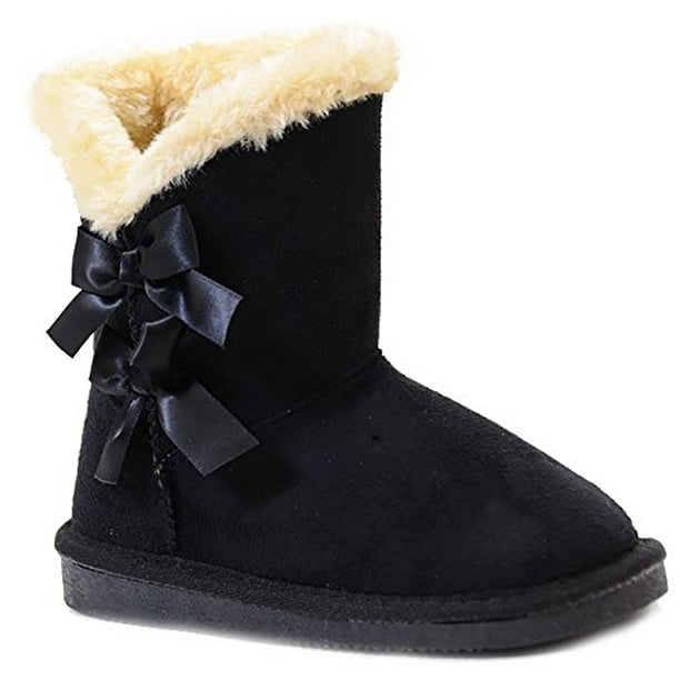 casual bow short fur boots