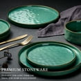 thumbnail image 6 of Vesteel Dinnerware Sets, 12-Piece Stoneware Plates and Bowls Set, Dishes Set for 4, Elegant Ceramic Dinnerware for Home Restaurant - Jade Green, 6 of 10