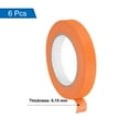 thumbnail image 3 of Uxcell 6Pcs 0.7 inch Wide 60 Yards Orange Masking Tape Painters Tape Rolls for Home Office, 3 of 7