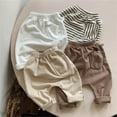 thumbnail image 4 of Fesfesfes Infant Baby Pants Solid Color Work Pants Elastic Waist Pants Loose Pants For Newborn Baby, 4 of 4