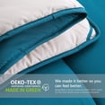 thumbnail image 4 of Seward Park Down Alternative Comforter Full/Queen Size Lightweight Soft Duvet Insert Cooling Summer Teal Blue Green/White, 4 of 6