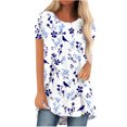thumbnail image 1 of Elegante blusa de manga corta con cuello redondo y manga abullonada para mujer OAVQHLG3B Store  lin121212, 1 of 4