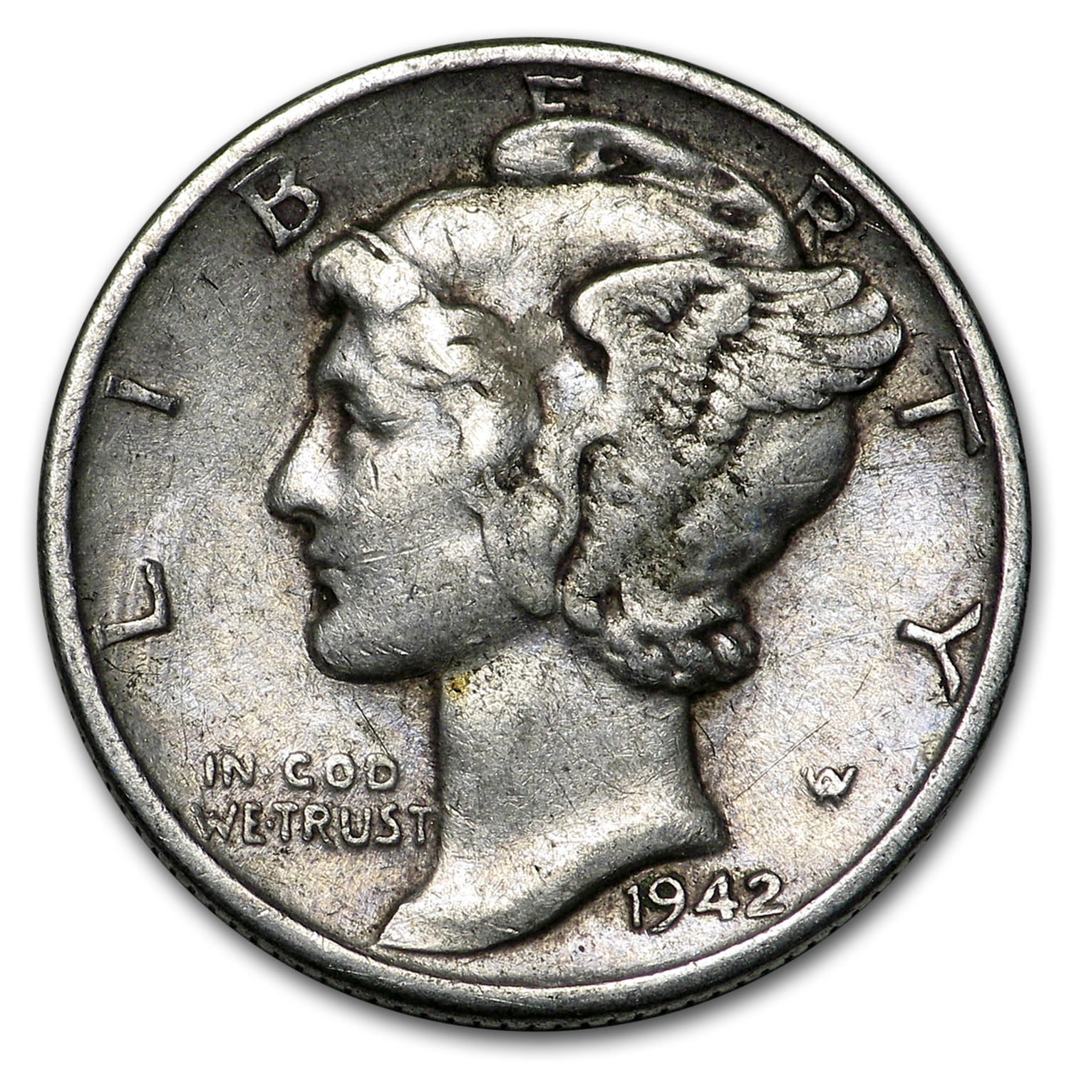 1942 mercury dime mint mark