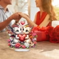 thumbnail image 5 of Flopesn Romantic Valentine's Day DIY Diamond Art Painting Decorative Ornament, Animal Creative Design Acrylic Home Decor Tabletop Ornament (Single-Sided Diamonds)-2PCS-B, 5 of 7