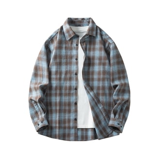 Alimens & Gentle Men's Plaid Button Down Shirts Cotton Long Sleeve