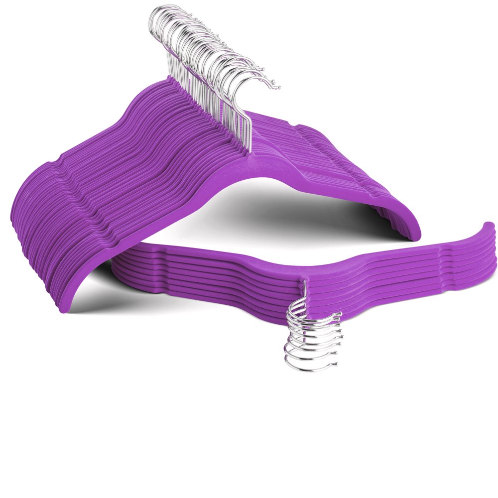 ZOBER NonSlip Velvet Hangers Suit Hangers (100pack) Ultra Thin Space Saving 360 Degree