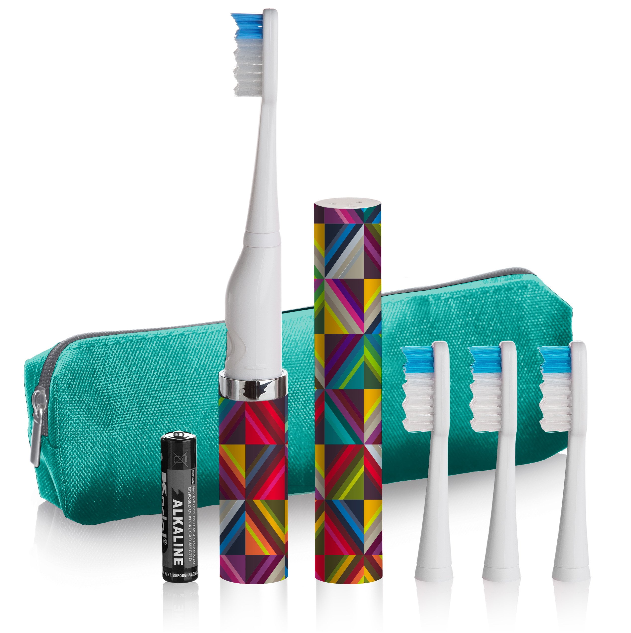 Violife Slim Sonic Toothbrush With Traveler Case (Illusion/Teal, One