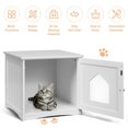 thumbnail image 6 of Pefilos 20" Cat House Covered for Indoor, Hidden Crate Litter Box Enclosure, Hooded Cats Furniture Cabinet Kitty Washroom, White, 6 of 9