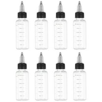 Uxcell 30 ml/1 OZ Plastic Squeeze Bottles with Black Twist Cap, 8 Pcs Graduated Round Dispensing Bottle Empty Pointed Bottle for Liquids, Crafts, Oils, Transparent