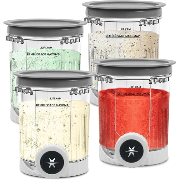 4Pack for Ninja Creami Swirl Pints and Lids, 16OZ Ice Creamy Containers Storage for Ninja Swirl Ice Cream & Soft Serve Makers NC701 NC700 Series(Dishwasher Safe Reusable Leak Proof)