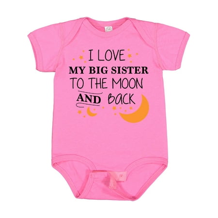 

Inktastic I Love My Big Sister to the Moon and Back Gift Baby Boy or Baby Girl Bodysuit