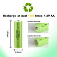 thumbnail image 4 of PKCELL AA Rechargeable Batteries, 1000mAh 1.2V NiMH Double A Battery for Garden Solar Light LED, Pack of 24, 4 of 5