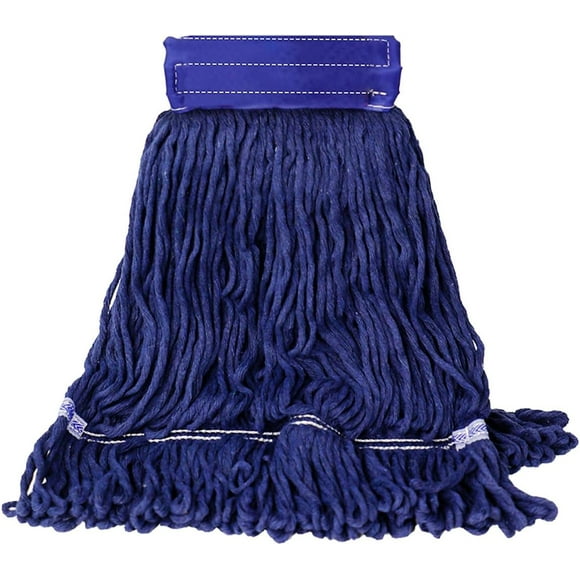 shiyou-1 Pack Heavy Duty Commercial Mop Head Replacement for Floor Cleaning, Wet Industrial Cotton Looped End String Cleaning Mop Head Refill for Home/Industrial/Commercial Cleaning (Blue)