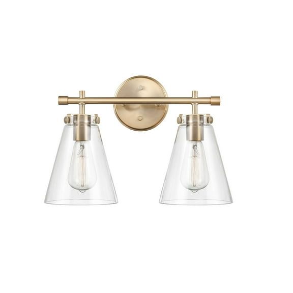 Millennium Lighting Aliza 2 Light Bathroom Vanity Fixture with Clear Glass Shades Modern Gold Gold Brushed