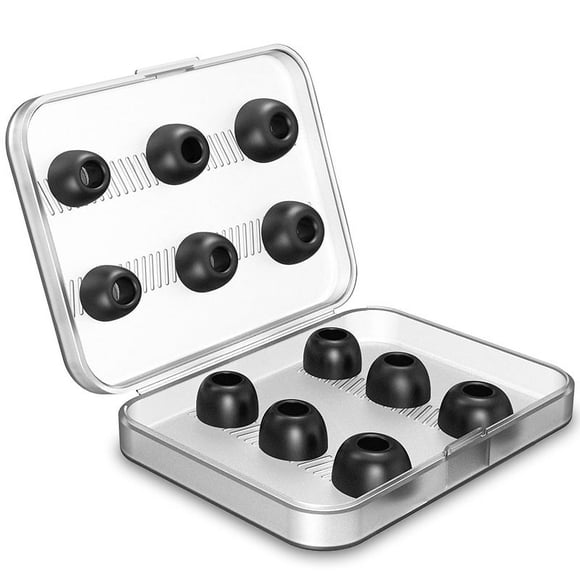 12 Pieces Replacement Ear Tips for AirPods Pro Silicon Ear Buds Tips with Portable Storage Box (Black) (6 Pairs)