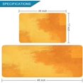 thumbnail image 2 of 2 Pieces Kitchen Rugs, Abstract Anti Fatigue Non Slip Foam Cushioned Orange Yellow Art Modern Comfort Indoor Floor Mat Runner Rug Set for Laundry Office Sink Bathroom (17"x48"+17"x24"), 2 of 6