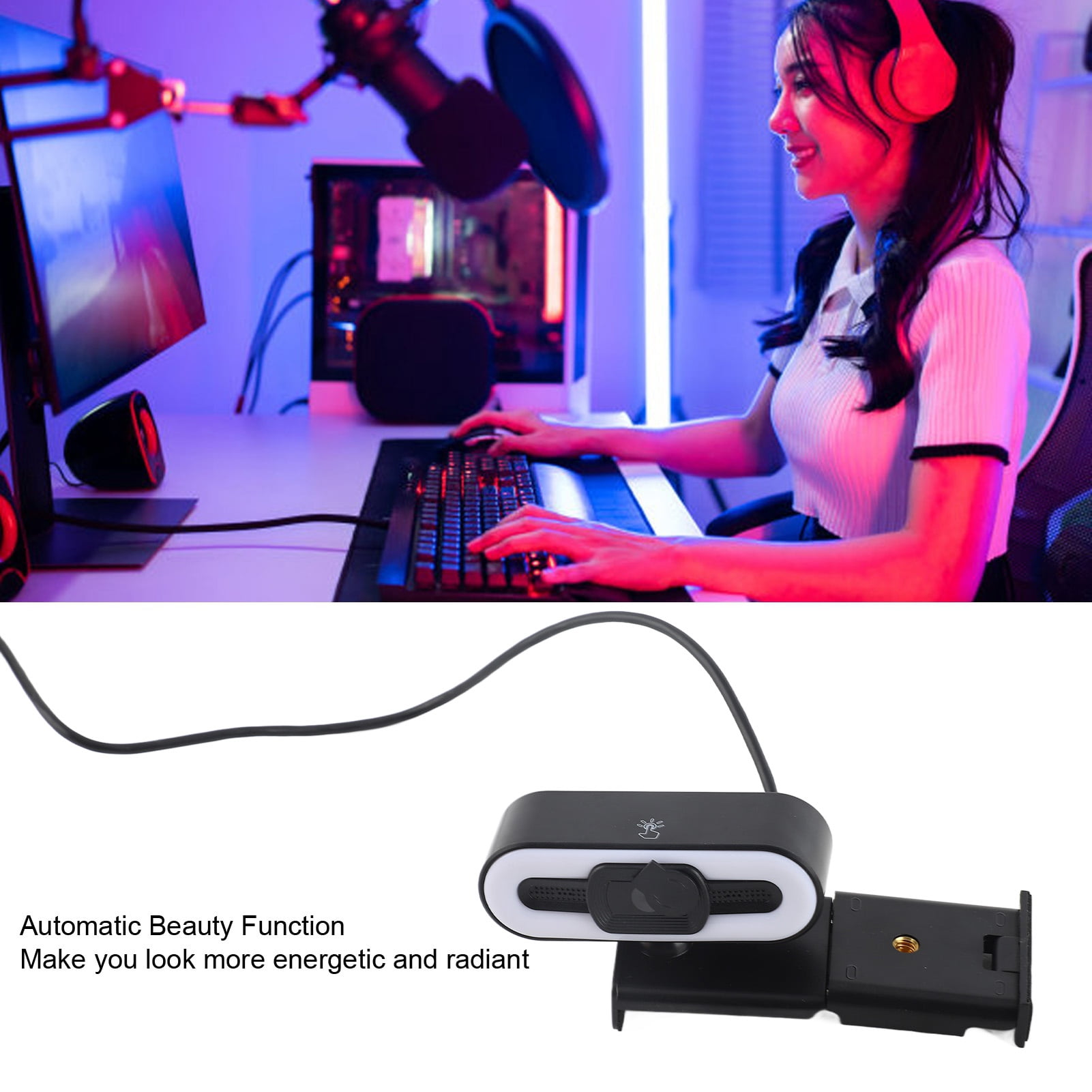 4K PC Camera With Built,in Mic  Adjustable Brightness, Ideal For Conferencing  Online Meetings