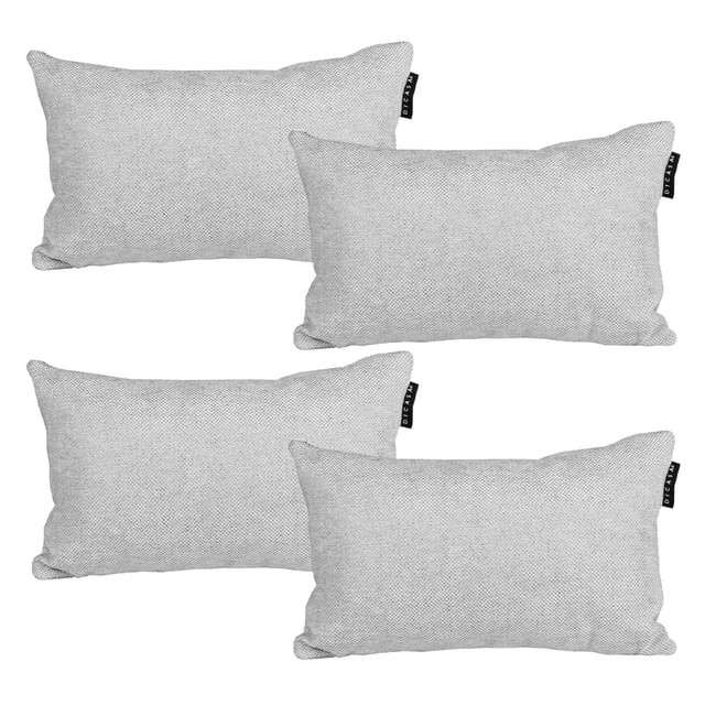 Cojín Riñonera Decorativa Delta Rectangular Gris Set de 4