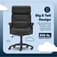 thumbnail image 6 of Serta Comfort Executive Big & Tall Ergonomic Office Chair Bonded Leather Black, 6 of 8