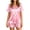 Pink, variant on Satin Pajamas for Women Silk Pjs Short Set 2 Piece Button Up Lounge Sets Short Sleeve Sleepwear