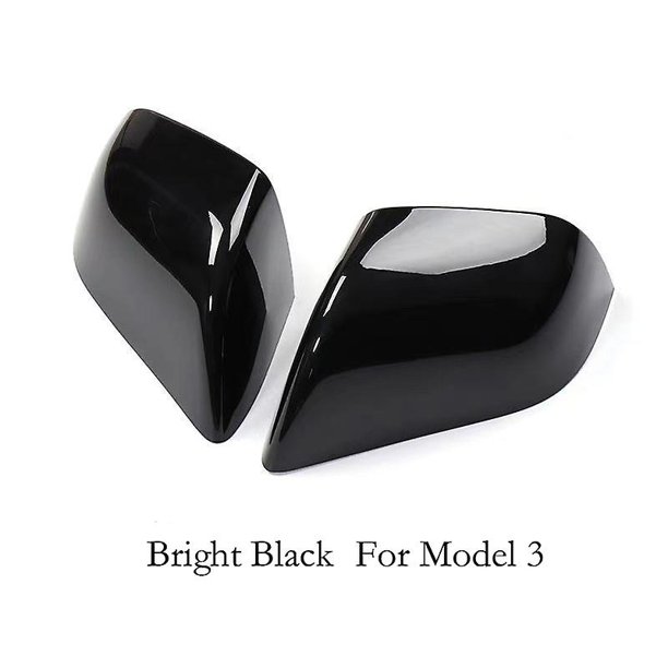 Car Rearview Mirror Cover For Tesla Model 3 Y Bright/matte Carbon Fiber Rear View Mirror Decorative Shell Exterior Accessories