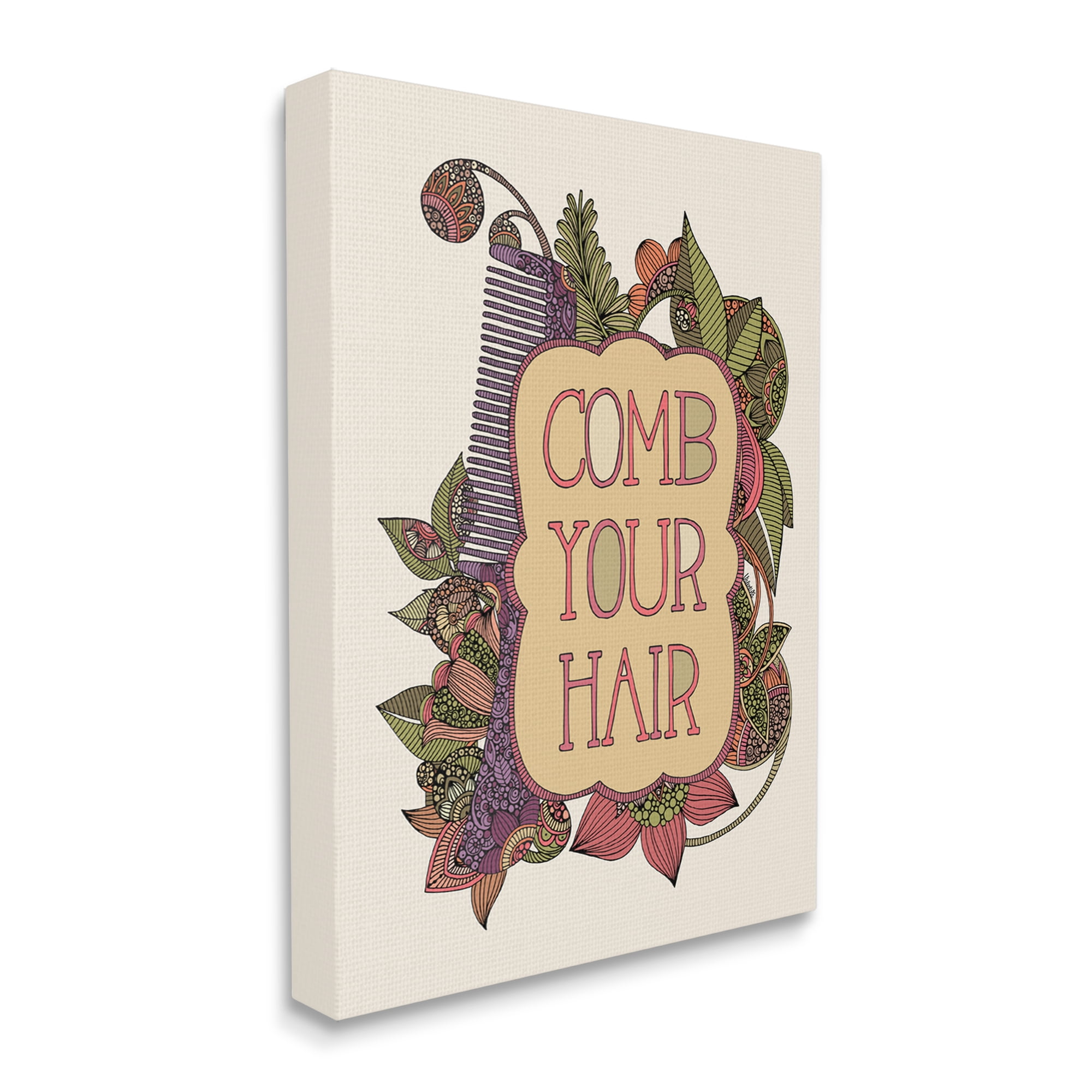 Stupell Industries Comb Your Hair Detailed Botanical Fractal Shapes Graphic Art Gallery Wrapped Canvas Print Wall Art, Design by Valentina Harper