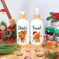 thumbnail image 3 of 2Pcs Christmas Soap Dispenser Refillable Liquid Container Gingerbread Man Candy Glass Soap Dispenser with Pump for Xmas Holiday Home Kitchen Countertop Decor, 3 of 7