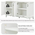 thumbnail image 5 of Buffet Cabinet Furniture, Atumon Accent Cabinet with 4 Doors, Wood Storage Cabinet with Adjustable Shelves, Storage Cabinet for Kitchen Dining Room Living Room, 60"L x 18"W x 36"H, White, 5 of 10