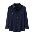 thumbnail image 2 of Men Clearance LYXSSBYX Dress Shirts for Men Short Sleeve Men's Fashion and Winter Stand Collar Long Sleeve Solid Color Cotton Linen Shirt Top, 2 of 9