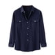 thumbnail image 1 of Top de camisa de lino y algodón de color sólido de manga larga con cuello levantado para otoño e invierno a la moda para hombre Pompotops  oipoqjl53268, 1 of 9