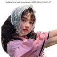 thumbnail image 3 of Lovely Lace Bandana Sheer Hair Kerchief Tie Back Headwrap Flower Pattern Small-fresh Turban for Girls Photo Props, 3 of 4