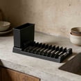 thumbnail image 4 of Countertop Dish Drying Rack with Utensil Cup, Portable Draining Rack for Kitchen Sink, H-Shape Frame, Adjustable Feet, 1 Piece, 4 of 6