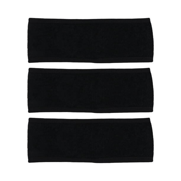 EeaseMX 3 diademas sencillas para el hogar, para lavarse la cara, maquillaje, bandas para el cabello, ajustables, para el baño, para mujeres y niñas, color negro