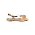 thumbnail image 2 of New Women Cape Robbin Leela-2 Mixed Media Open Toe Furry Slant Strap Flat Sandal, 2 of 5