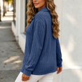 thumbnail image 5 of Fall Tops for Women Nelozsy Women V Neck Plus Size Ribbed Long Sleeve Top Pullover Navy XXXL, 5 of 6