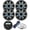 Silver LED, variant on Kicker Weather-Resistant Gauge Style Bluetooth Marine Digital Media Receiver Bundle Combo with (QTY 4) 6.5" 2-Way 195W Max Coaxial Marine LED Speakers w/ Charcoal Grilles, 16-Gauge Wire, 22" Antenna