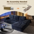 thumbnail image 4 of XIZZI 99.2" Modular Sectional Sofa, No Assembly, Luxe Cloud Boneless Couch with Starry Sparkle Velvet Fabric, High Density Foam & Pocket Springs, Right Chaise, Blue, 4 of 9