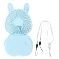 thumbnail image 2 of Mini abanico para colgar plegable, abanico portátil para colgar en el cuello, ventilador de escritorio portátil, miniventilador recargable por USB, calidad superior, 2 of 8
